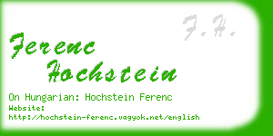 ferenc hochstein business card